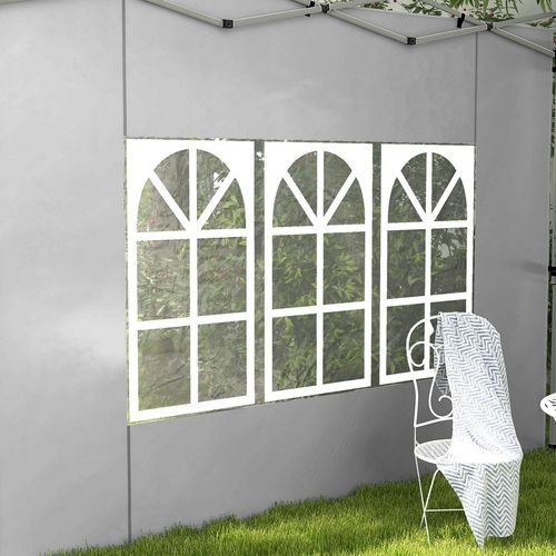Outsunny Gazebo Side Panels for 3x3(m) or 3x4m Pop Up Gazebo, 2 Pack, Grey