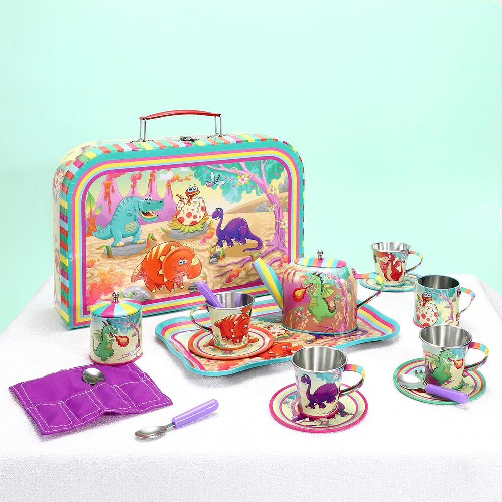 Soka 18pc Dinosaur Tin Tea Set