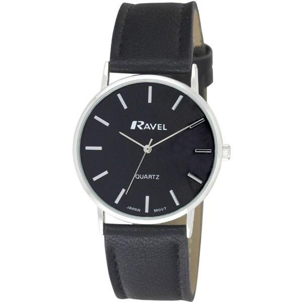 Ravel Men's Classic Strap Watch - Black/Silver - High Quality - Japanese Quartz Movement