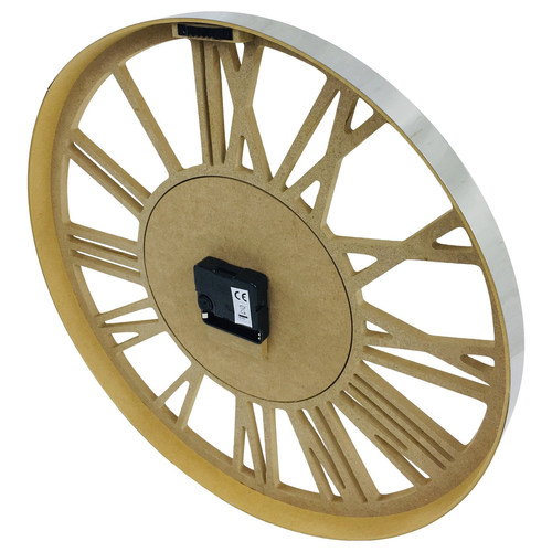 Wooden Silver Clock 40cm