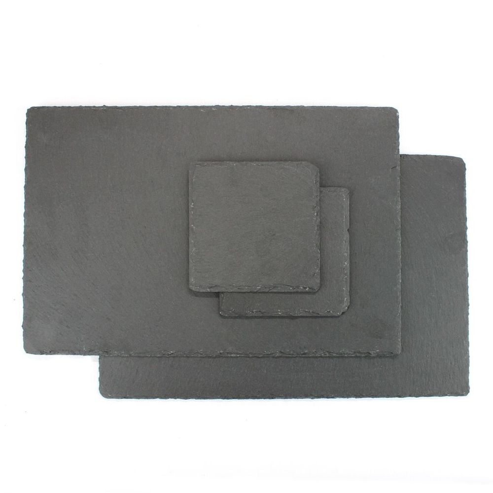Maison & White Natural Slate Placemats & Coasters - 8pc | Heat Resistant & Stylish
