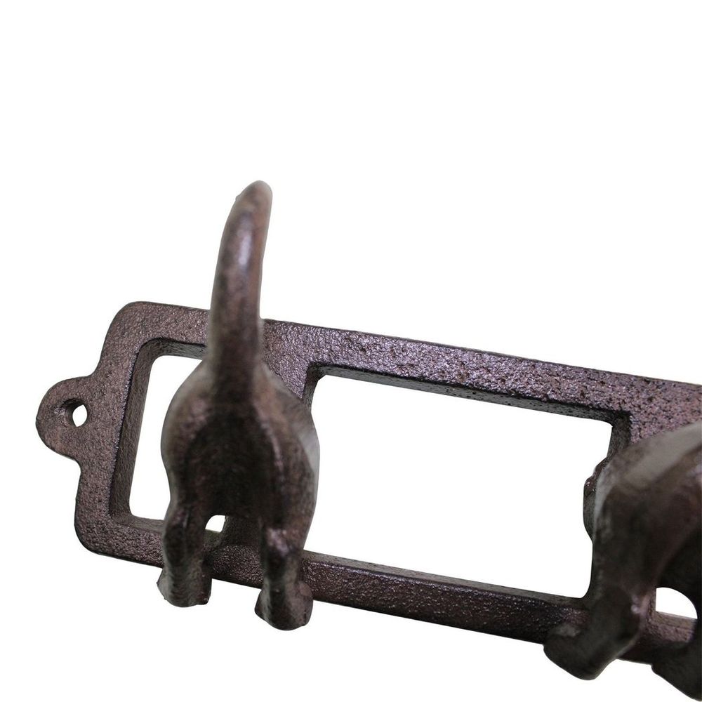 Rustic Cast Iron Wall Hooks, Dog Tail Design - Quality Metal Home Accessories