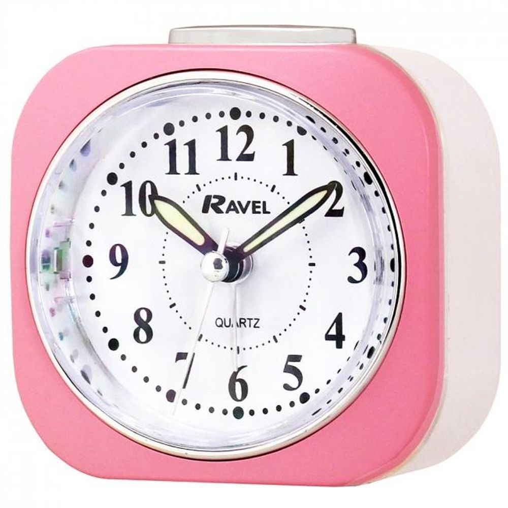 Ravel Pink Alarm Clock RC012.05 - Quality Quartz Movement, Silent Sweep Second Hand - Battery Not Included