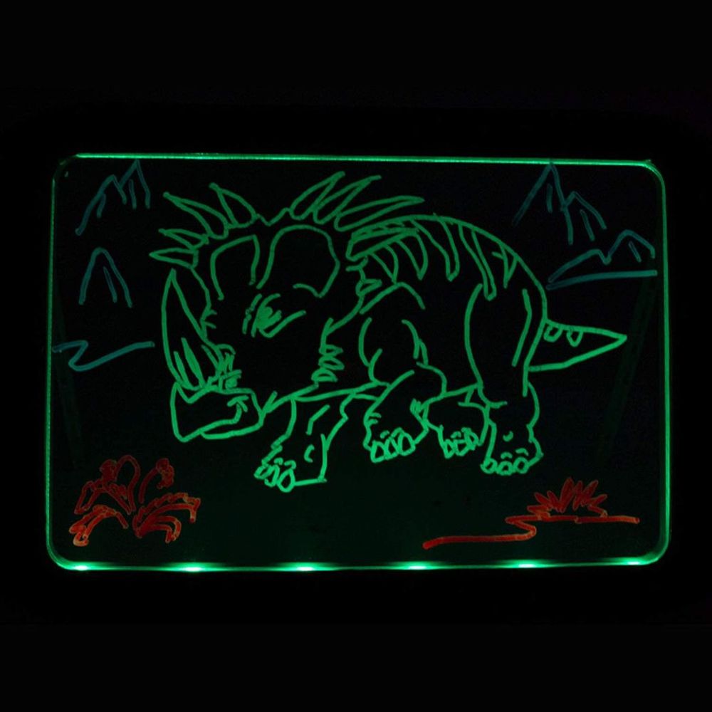 Doodle Kid's 15.4 Inch Magic LED Light Dinosaur Drawing Board