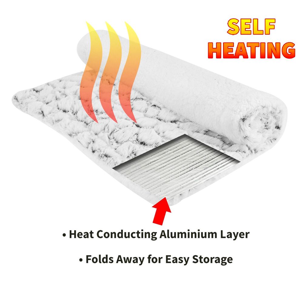 ASAB Self Heating Pet Bed - 70cm x 47cm - Safe, Spacious, and Easy to Store - Perfect for All Pets - Easily Washable