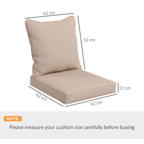 Outsunny One-piece Outdoor Back and Seat Cushion for Garden, Beige