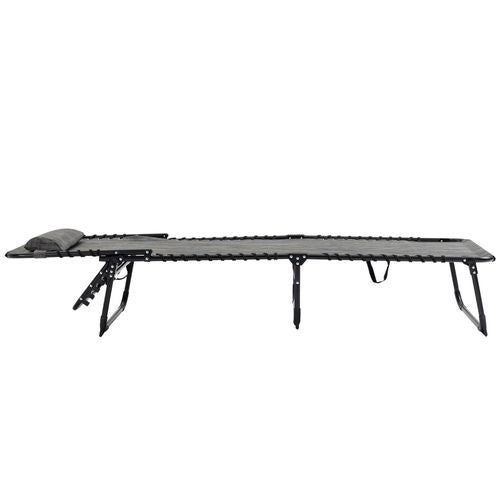Portable Sun Lounger, Folding Camping Adjustable , Pillow Grey