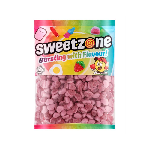 Fizzy Strawberry Hearts 1kg Bag Sweets