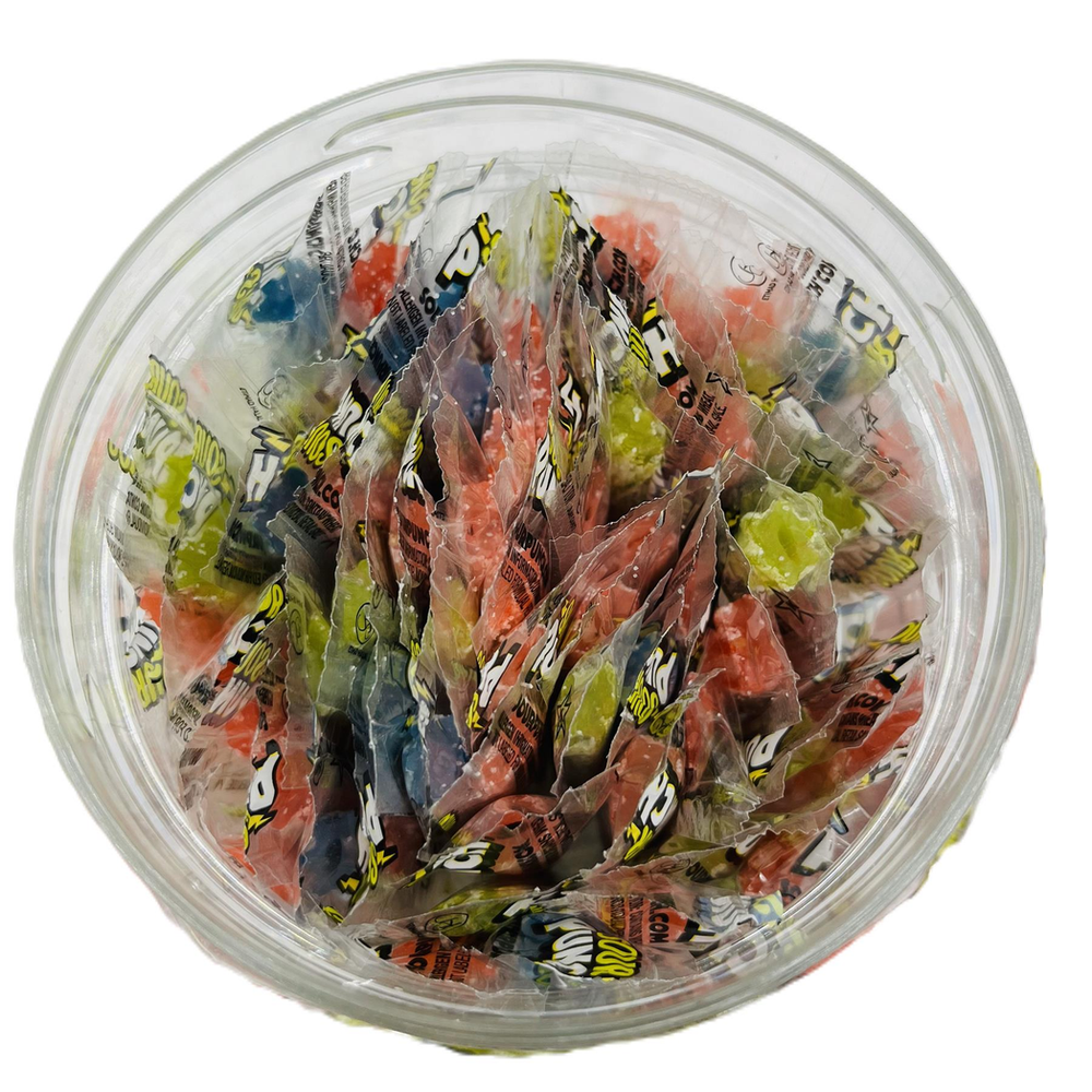 Sour Punch Jar – Assorted Fruit Flavoured Gummies – Imported from USA – Date Assured – 4 Flavours – Convenient Reusable Jar – 490g