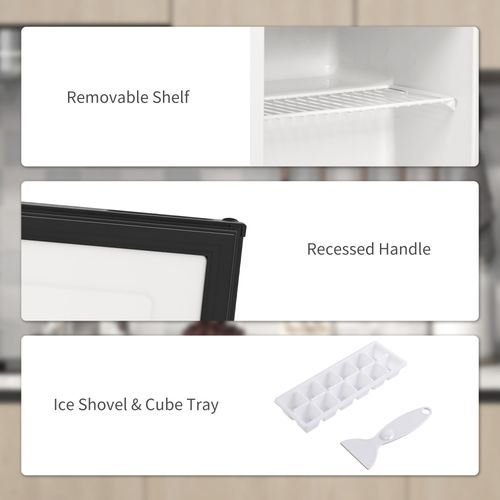 HOMCOM 35L Tabletop Freezer with Adjustable Temperature Wire Shelf