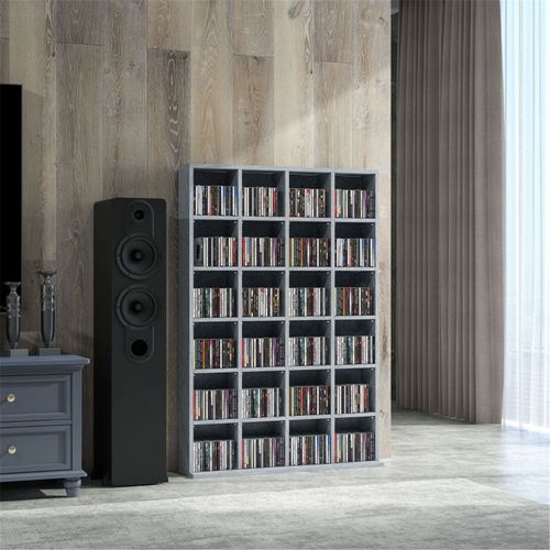 Bookcase Storage Cabinet for up to 480 CDs / 312 DVDs/Blu-rays 89W x 20D x 130.5Hcm