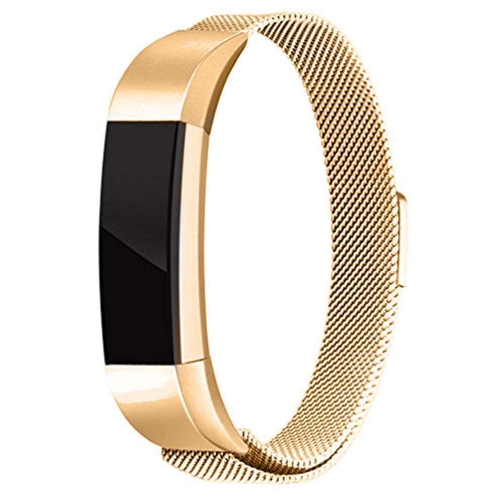 AQUARIUS Replacement milanese stainless steel wrist band For FItbit Alta Smart fitness trackers with Unique magnetic closure design (Gold)