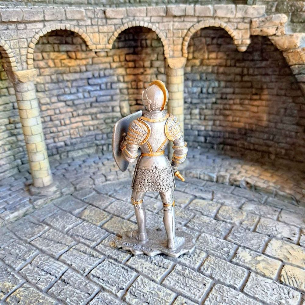 Knight With Battleaxe (hand-cast statue sculpture) 10cm Height