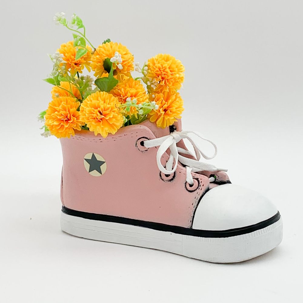 Pink Trainer Planter 34cm Hand Painted