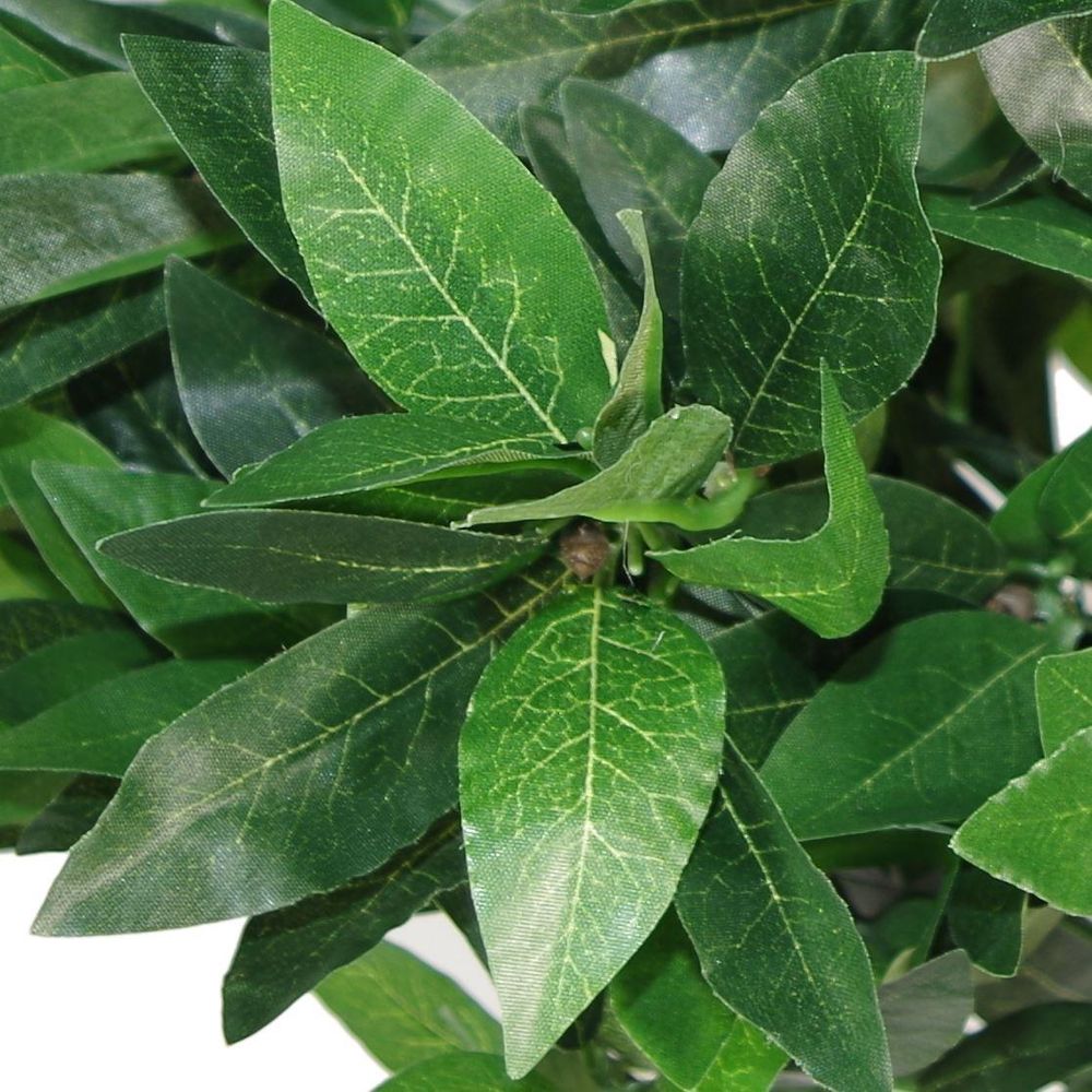 Realistic 120cm Twisted Trunk Artificial Topiary Bay Laurel Ball Trees - Set of 2