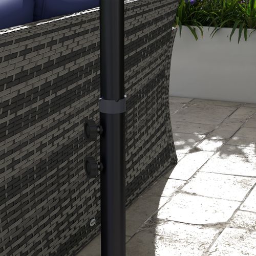 Outsunny 3 m Cantilever Parasol with Cross Base, Crank Handle, 6 Ribs, Black