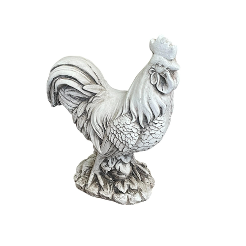 Stone Effect White Cockerel Statue