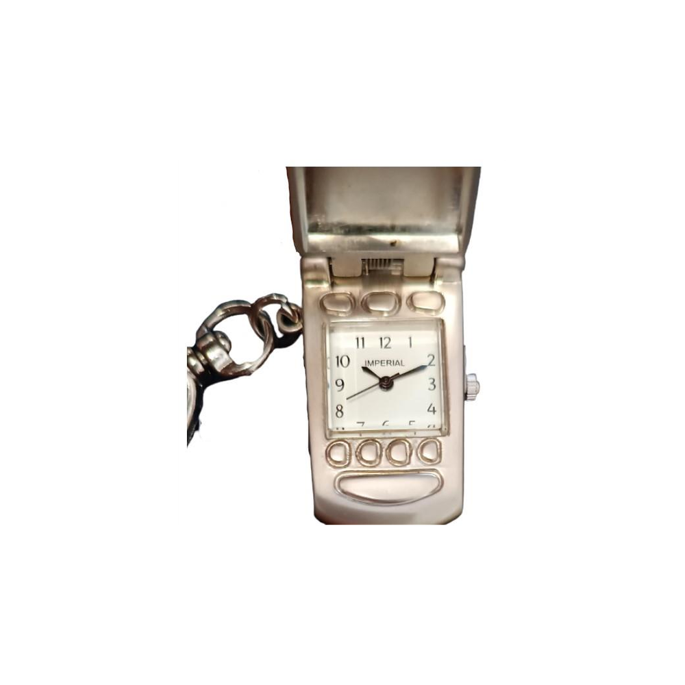 Imperial Key Chain Clock Mobile Flip Phone Silver IMP704- CLEARANCE NEEDS RE-BATTERY