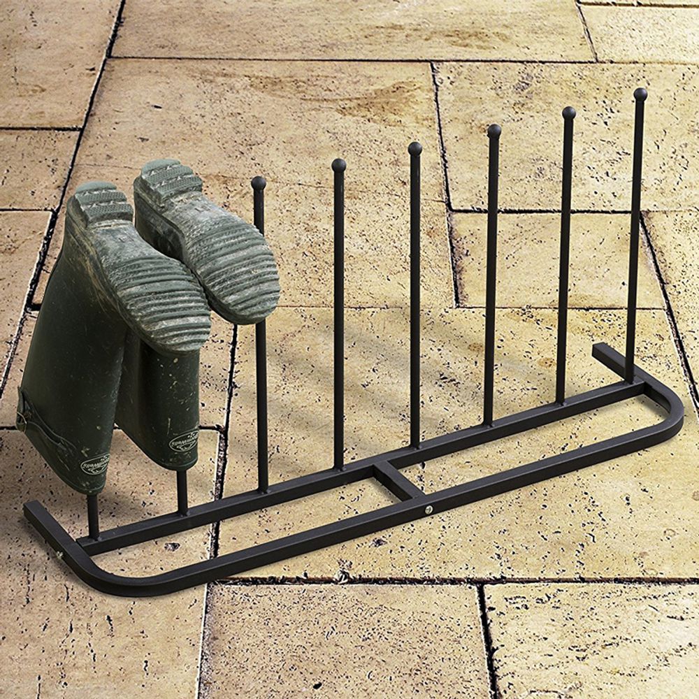 Welly Stand 4 Pair Boot Shoe Storage Organiser Rank Indoor Outdoor Space Saver