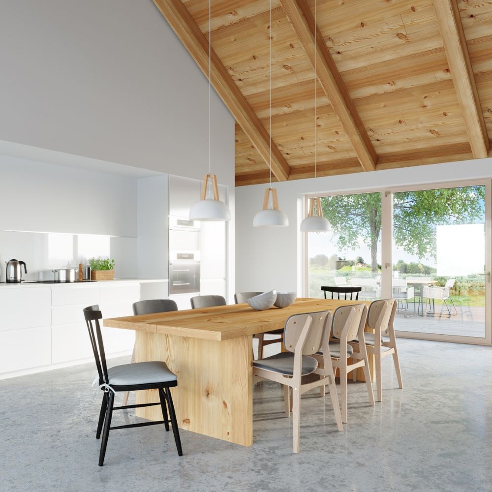 Modern Pendant Lamp: Steel & Wood Design, E27 Socket