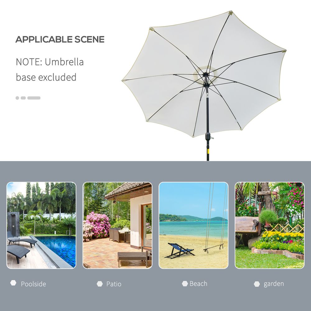 Premium Outsunny 2.6M Umbrella - Cream White, High Quality, Reliable, Durable, Stylish Design