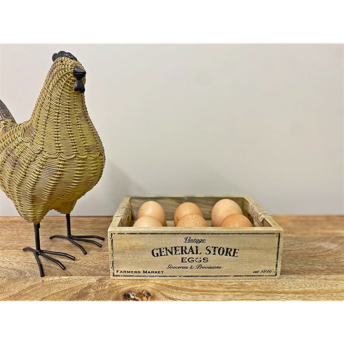Wooden String Handle Egg Crate 19cm