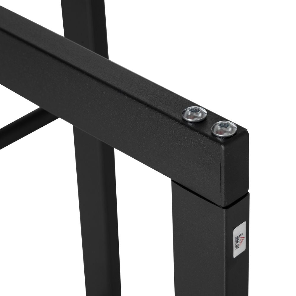 Metal Rust-Resistant Firewood Log Rack Black