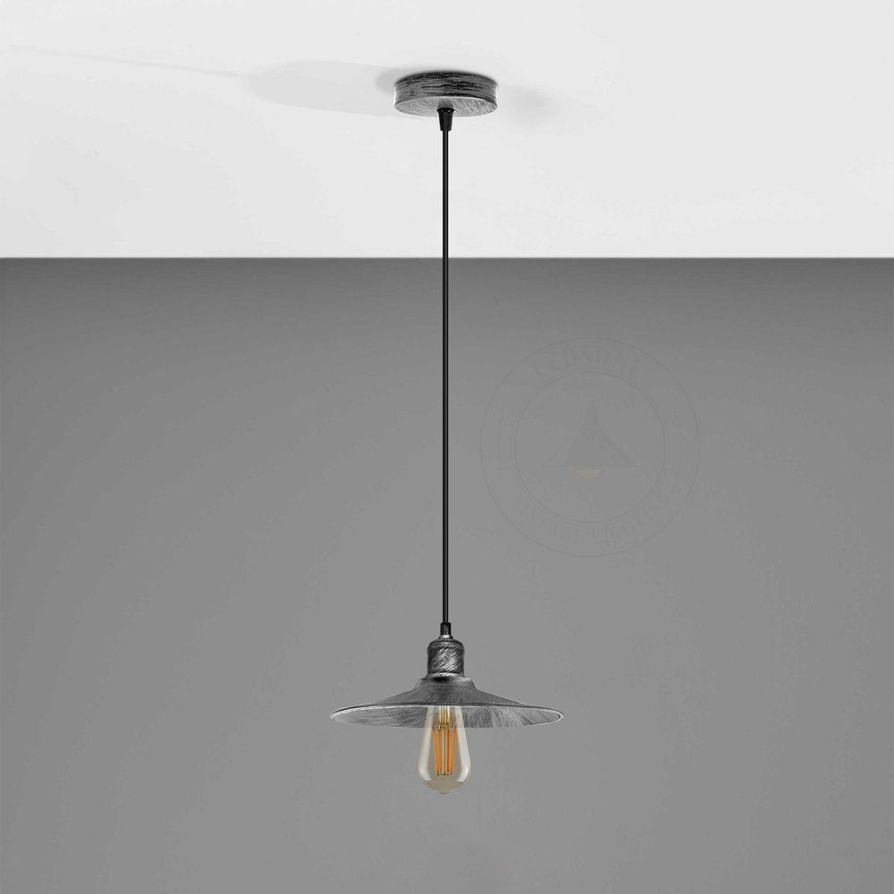 Vintage Ceiling Pendant Light - Rustic Metal Shade - Stylish and Elegant Design - Dimmer Compatible - High Quality