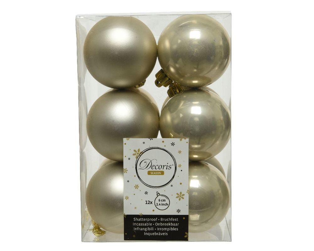 Shatterproof Pearl Bauble 6cm Pack of 12 - Christmas