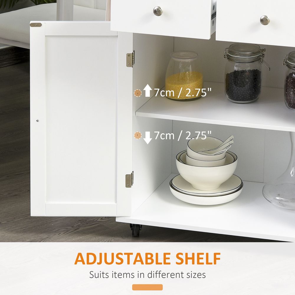 Kitchen Island Storage Rubber Wood Top, 3-Tier Spice Rack,
