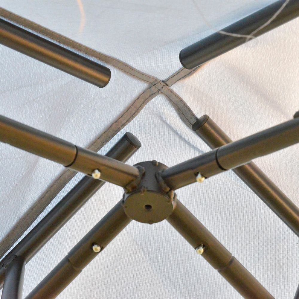 3x3M Metal Gazebo Garden Outdoor 2-tier Roof Marquee Party Tent Canopy - Crey
