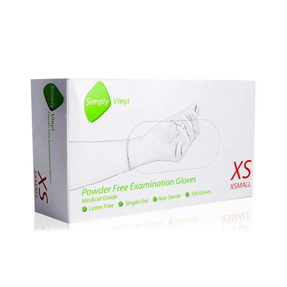 Vinyl Powder-Free Medical Surgical Gloves Extra Small Clear or Small Blue 100pk