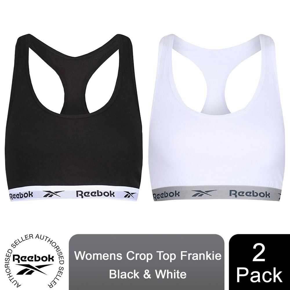 Reebok Women's 2 Multi-Pack Frankie Crop Top, Choice of Size & Colour