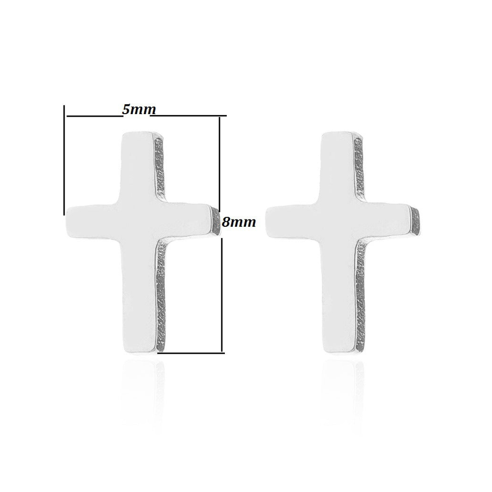 Small Silver Cross Stud Earrings | Ideal Birthday or Christmas Gift