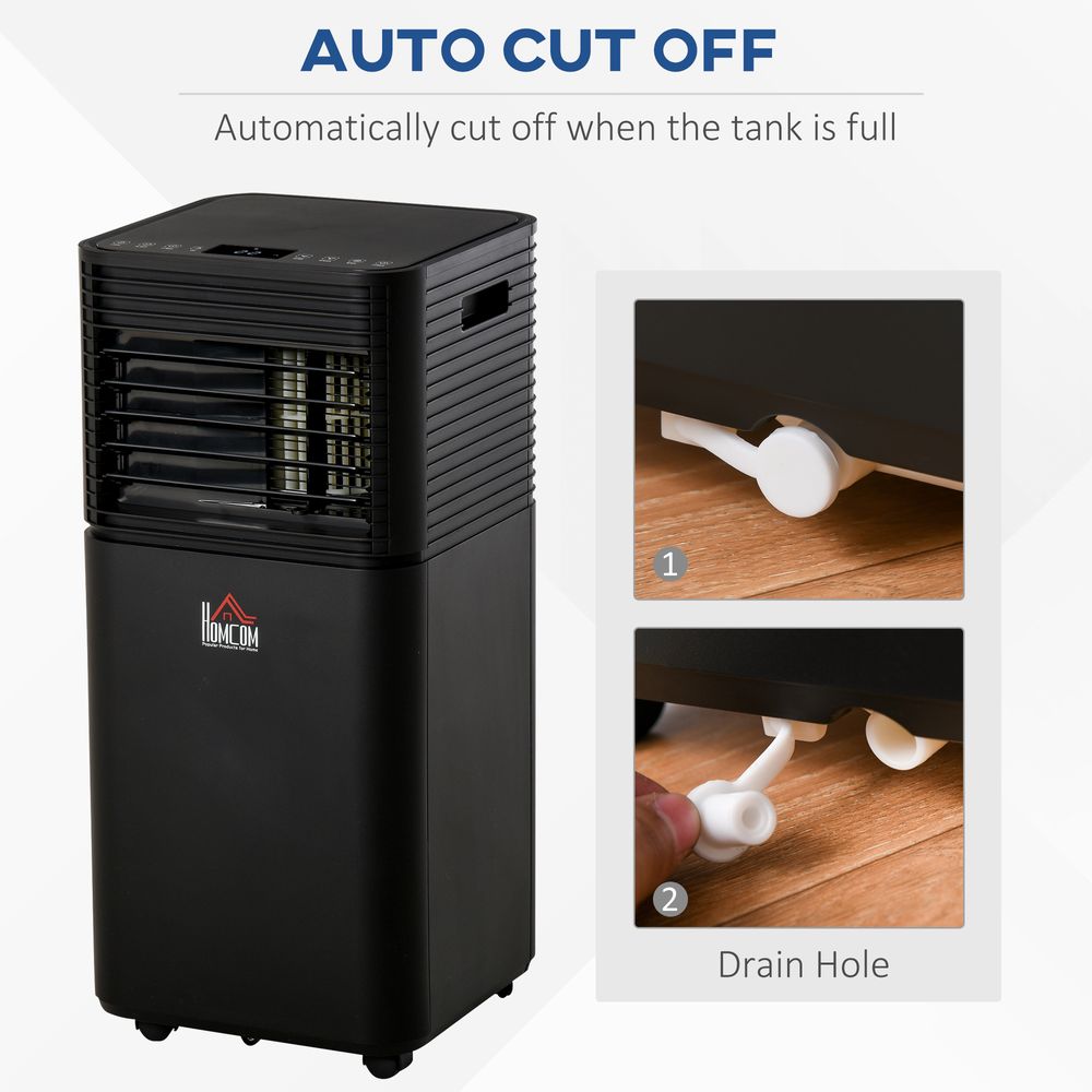 HOMCOM 7000 BTU 4-In-1 Portable Air Conditioner Unit Cooling Dehumidifying Ventilating for Room up to 15m², with Fan, Remote, 24H Timer, Window Mount Kit, R290, A Energy Efficiency