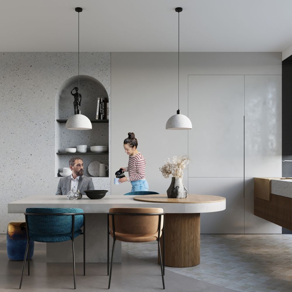 Elegant Industrial Pendant Lamp | Pablito Design | Concrete Texture | E27 Socket
