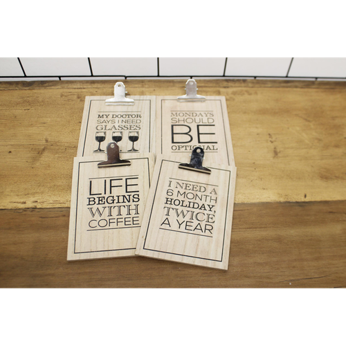 Set of Four Slogan Clipboards