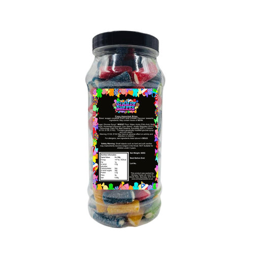 Sour Assorted Pencil Bites Sweets Gummy Jelly Retro Sweets Gift Jar - 600g