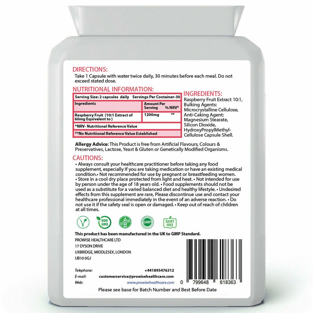 Premium Raspberry Ketones + Colon Cleanse Prowise for Weight Loss & Detox