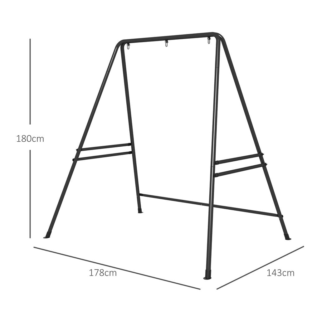 Outsunny Metal Hammock Chair Stand - Black, Weatherproof, Versatile, Easy Assembly - Perfect for Any Space