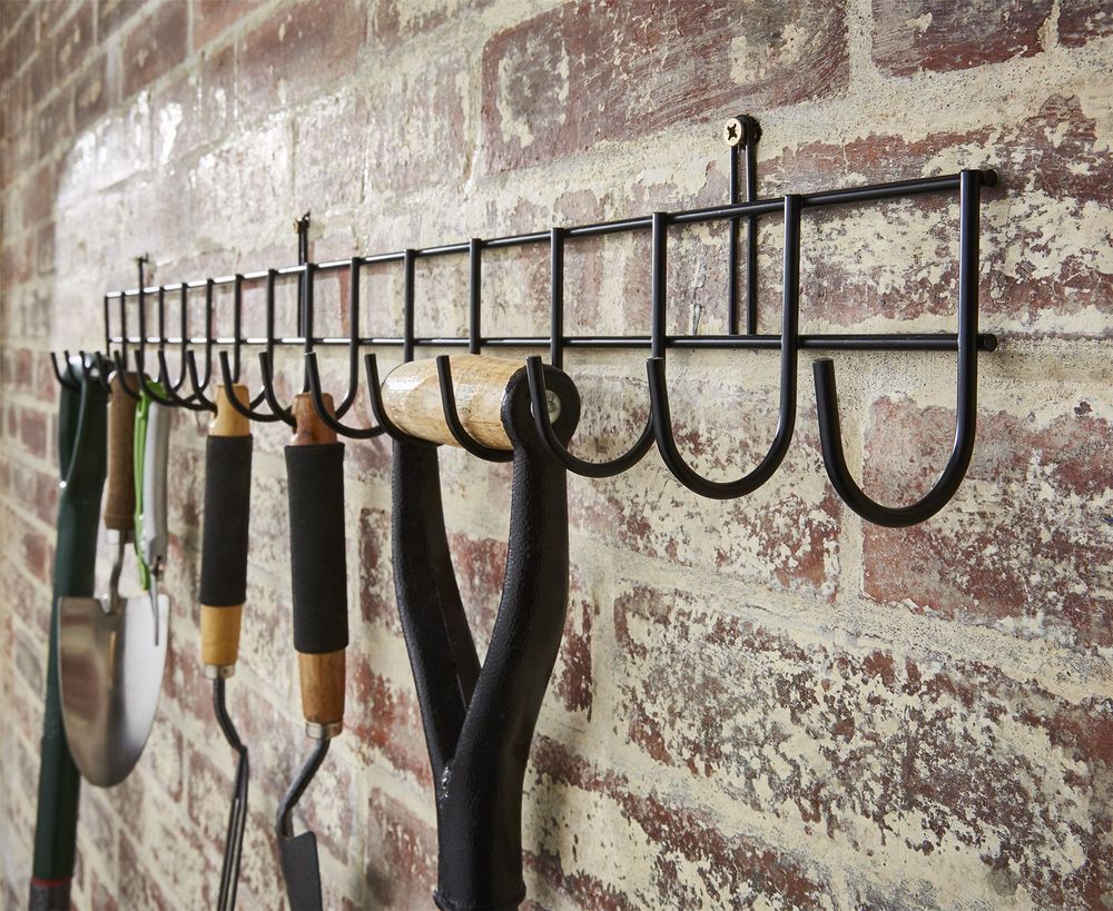 Premium Quality Tool Rack - 16 Hooks - Black Powder Coat