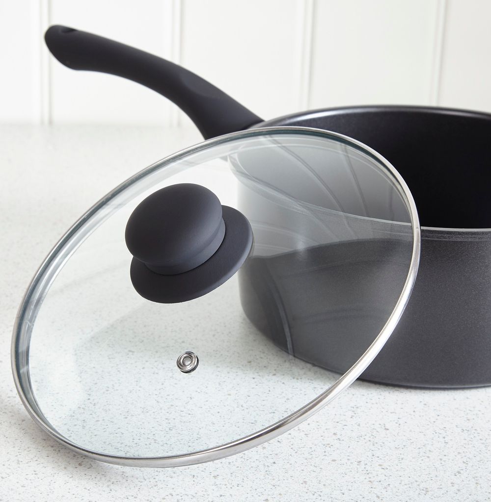 Cermalon 5pc Black Carbon Steel Cookware Set - Non-Stick, Dishwasher Safe, Induction Ready