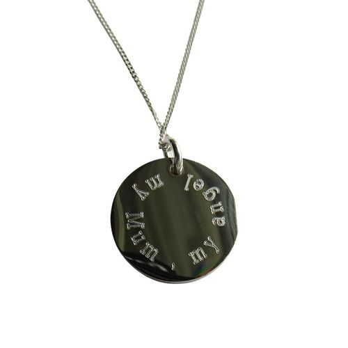 Edge Engraved Necklace - My Mum My Angel