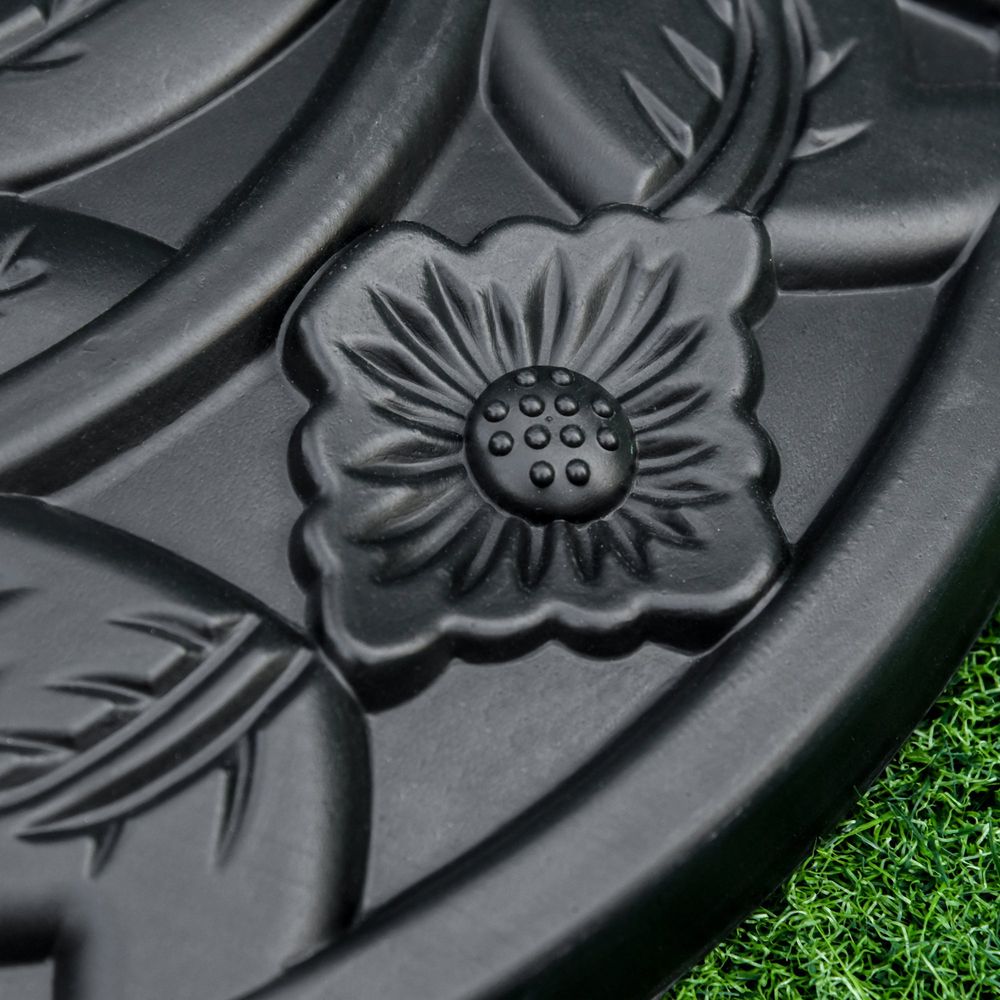 Elegant Half Round Parasol Base - Weather-resistant for Balcony - Black