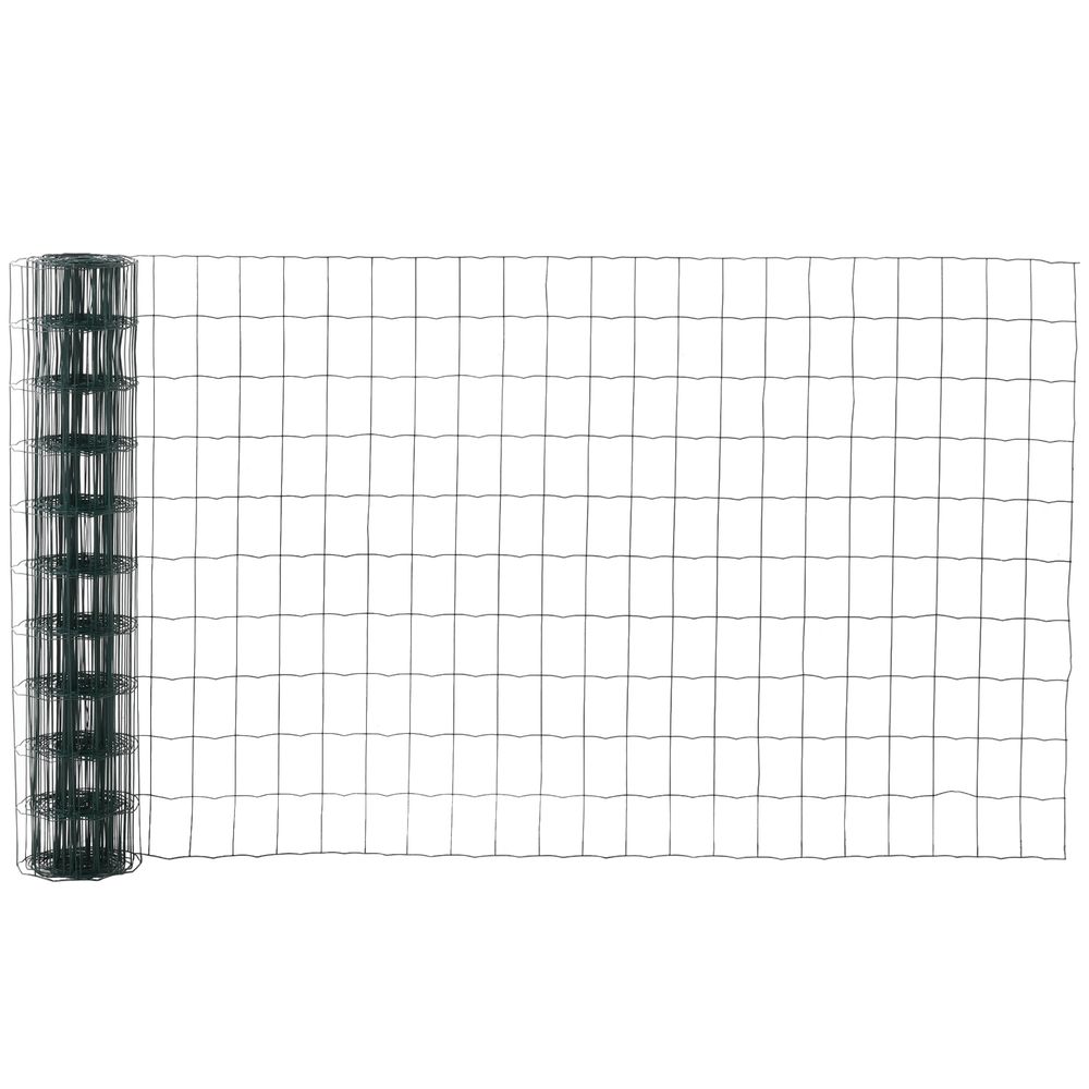 1m x 10m Chicken Wire Mesh, Foldable PVC Coated Fences, for Garden, Green