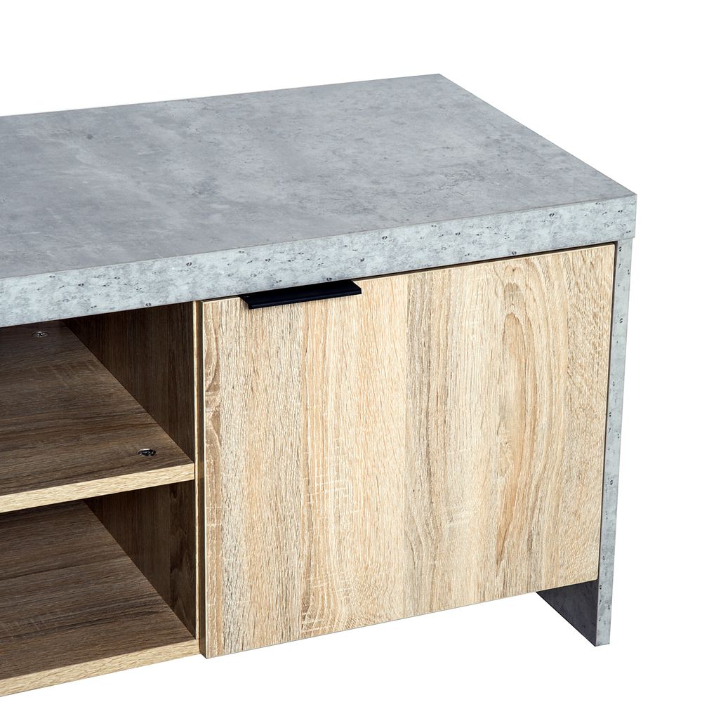 Modern Grey Wooden TV Stand - DVD CD Storage Unit - Organize and Display - Professional Quality - Easy Assembly