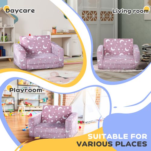 AIYAPLAY 2 in 1 Kids Folding Bed with Glow in The Dark Cosmic Design