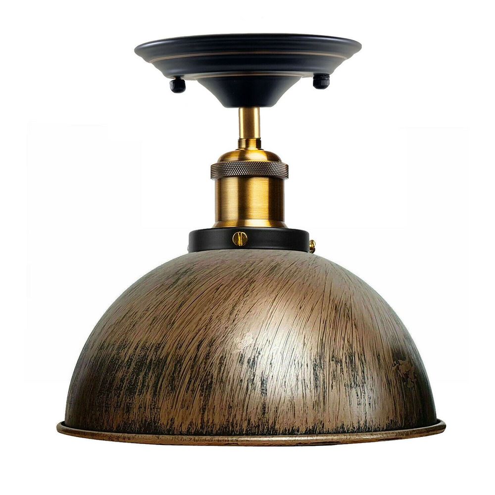 Industrial Retro Light Shade Flush Mount Fitting Modern Black Ceiling Light