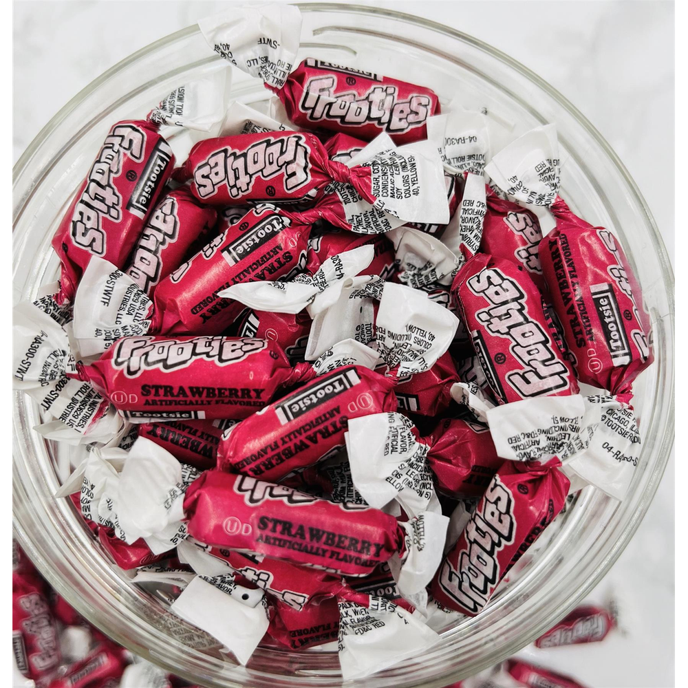 Premium Strawberry Frooties Jar - 180 Individually Wrapped Chews - Imported - Simway Sweets