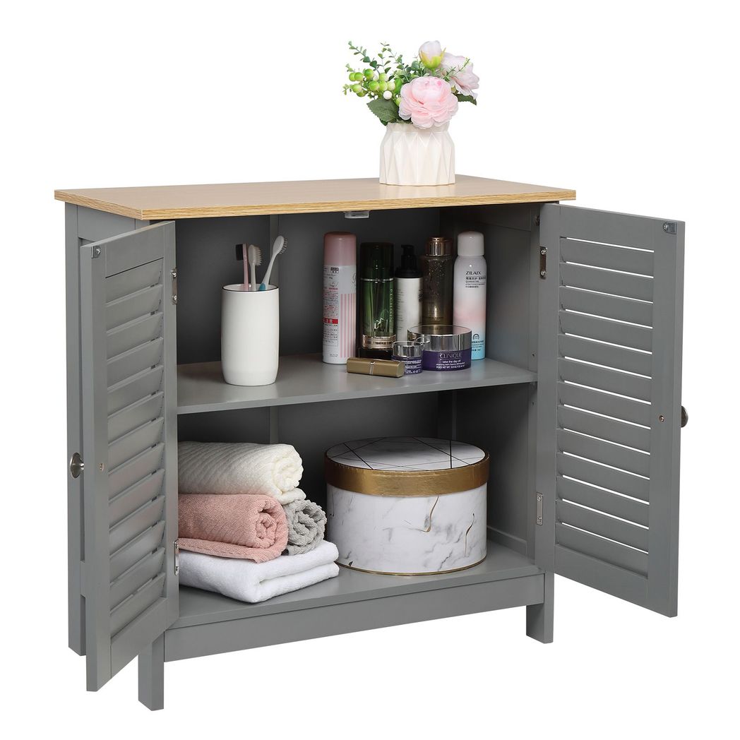 2 Hundred Page Doors MDF Spray Paint Bathroom Cabinet Gray